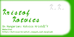 kristof kotvics business card